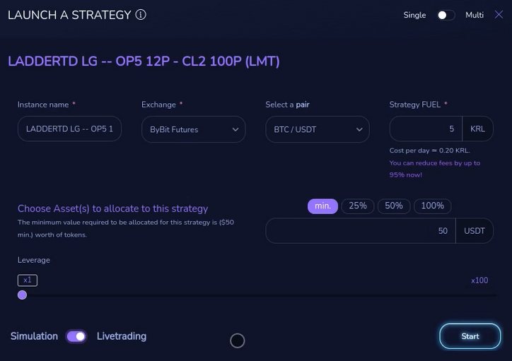 Start a strategy manualy: Kryll website screenshot 
